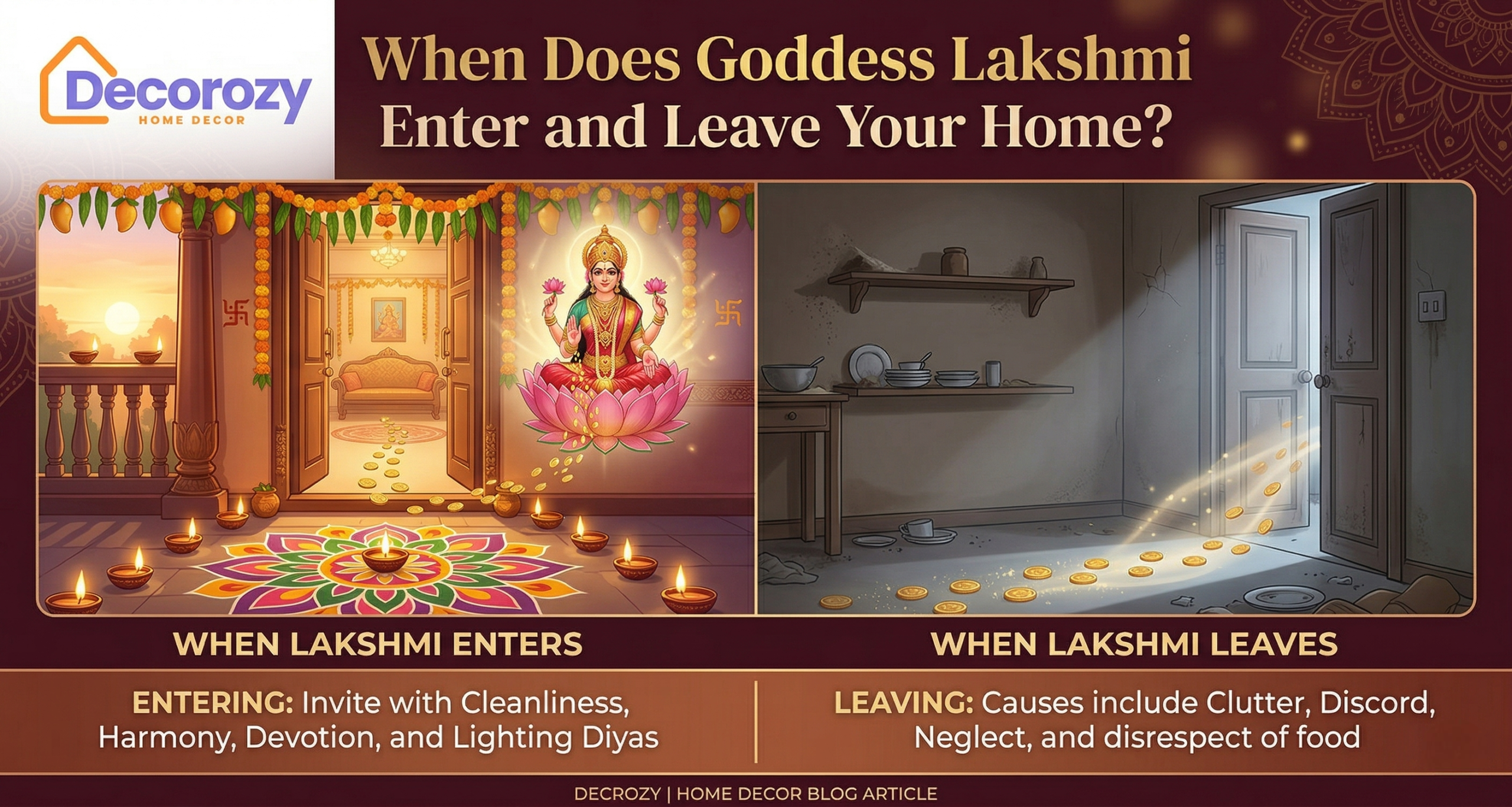 When Does Goddess Lakshmi Enter and Leave Your Home?