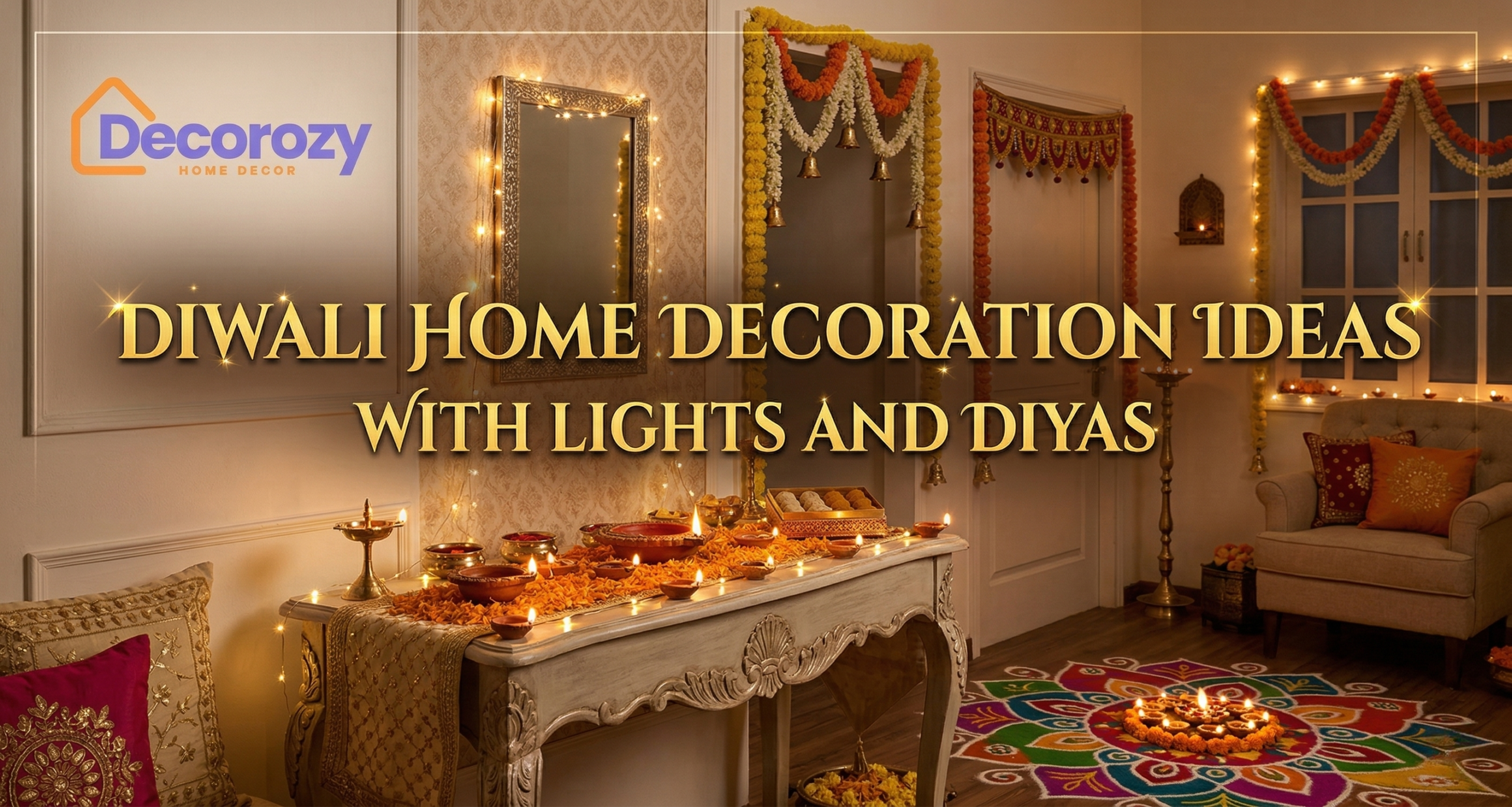 Diwali Home Decoration Ideas With Lights And Diyas