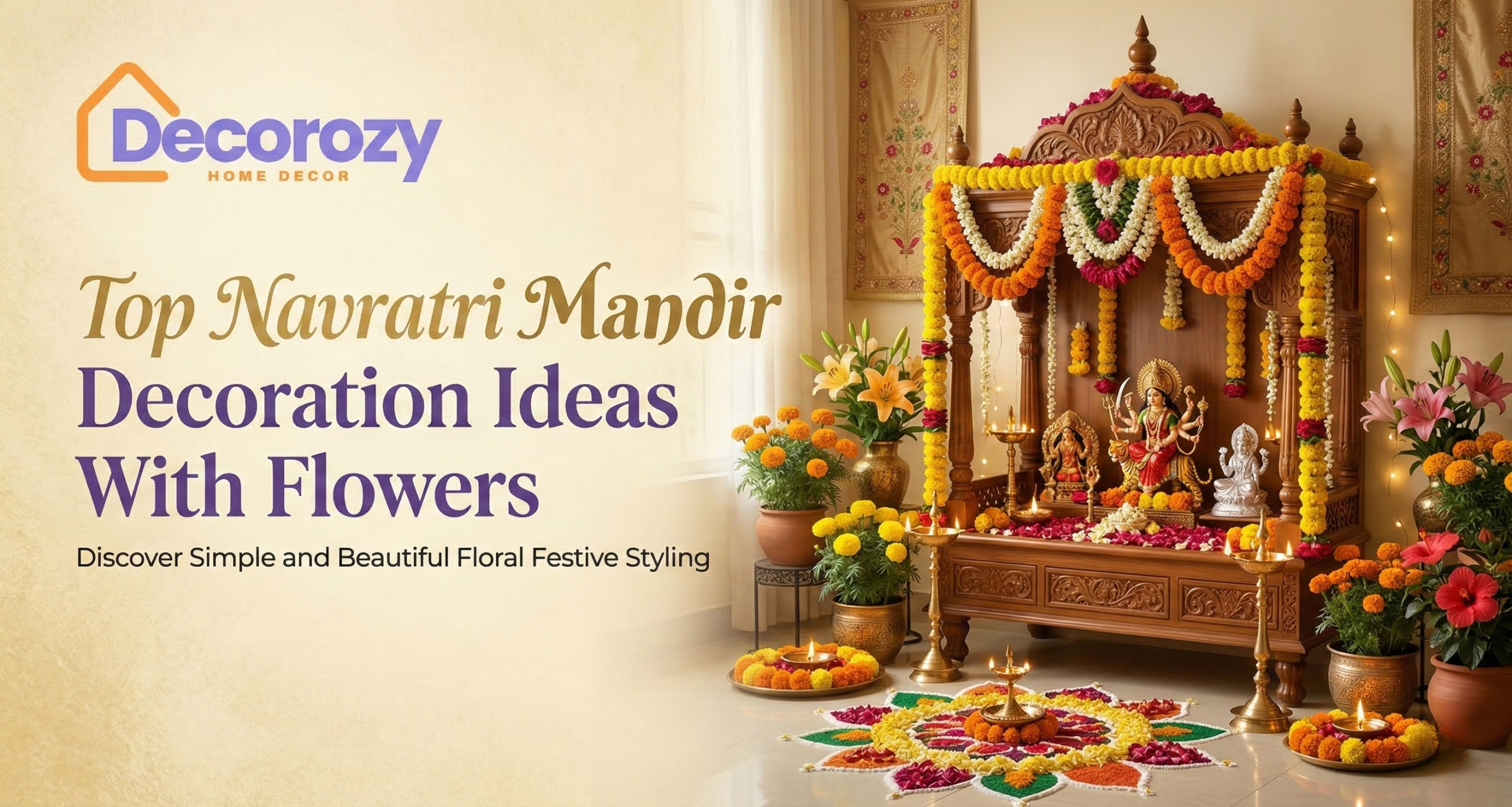 Top Navratri Mandir Decoration Ideas With Flowers