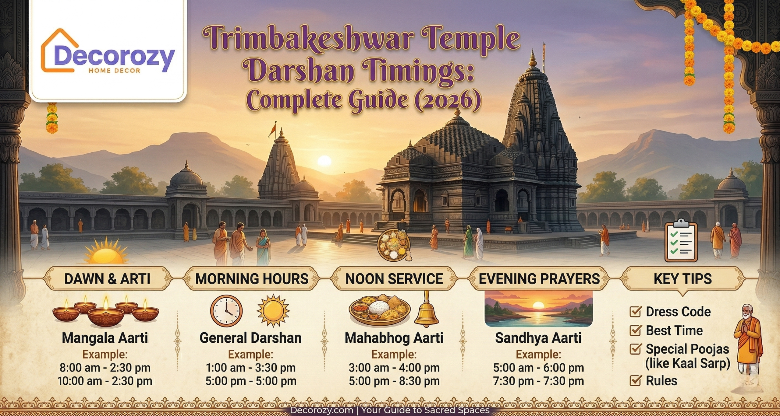 Trimbakeshwar Temple Darshan Timings: Complete Guide (2026)