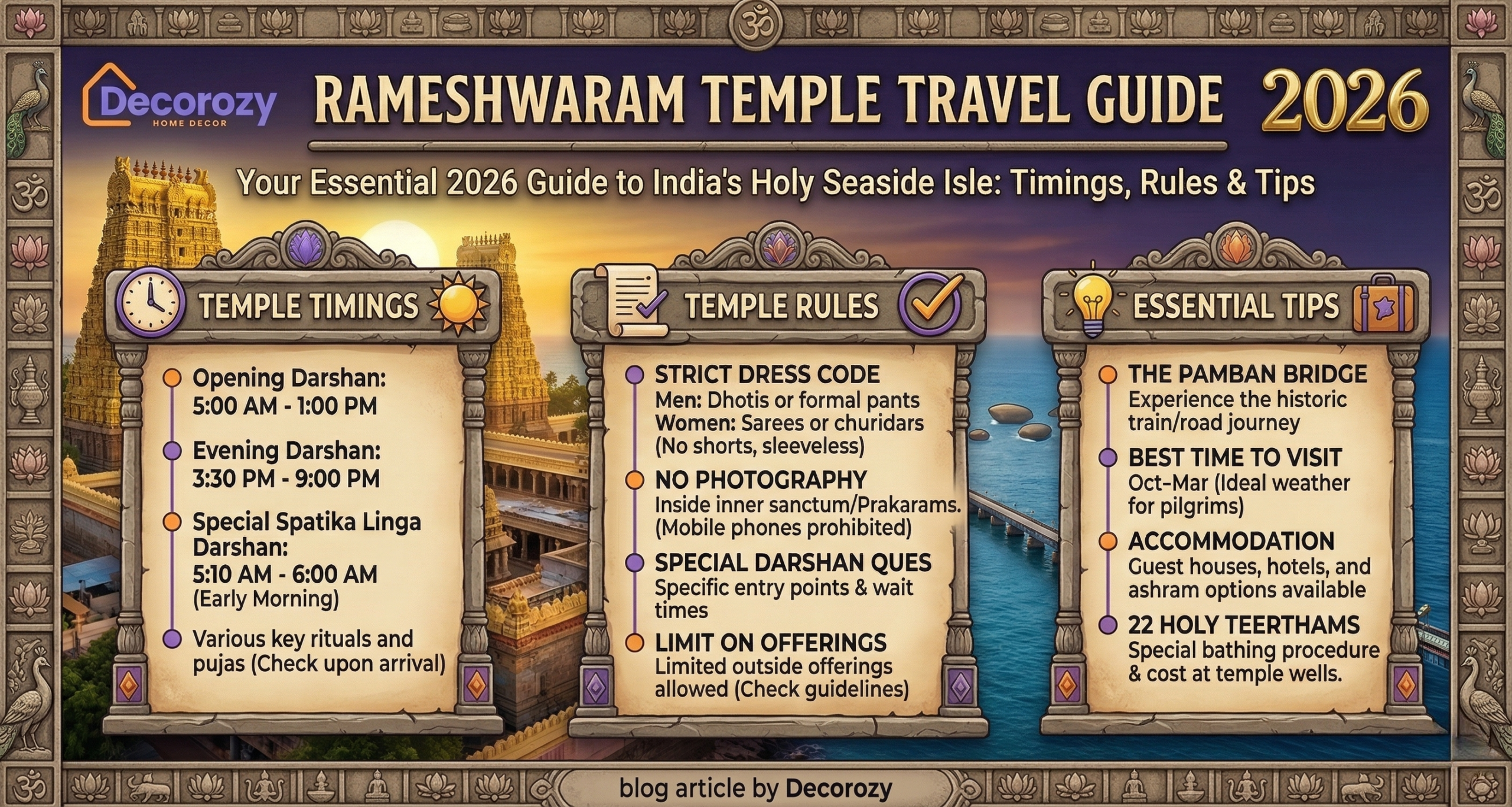 Rameshwaram Temple Travel Guide 2026: Timings, Rules & Tips