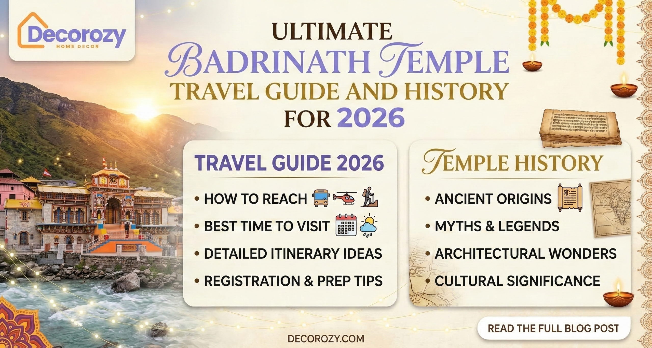 Ultimate Badrinath Temple Travel Guide and History for 2026