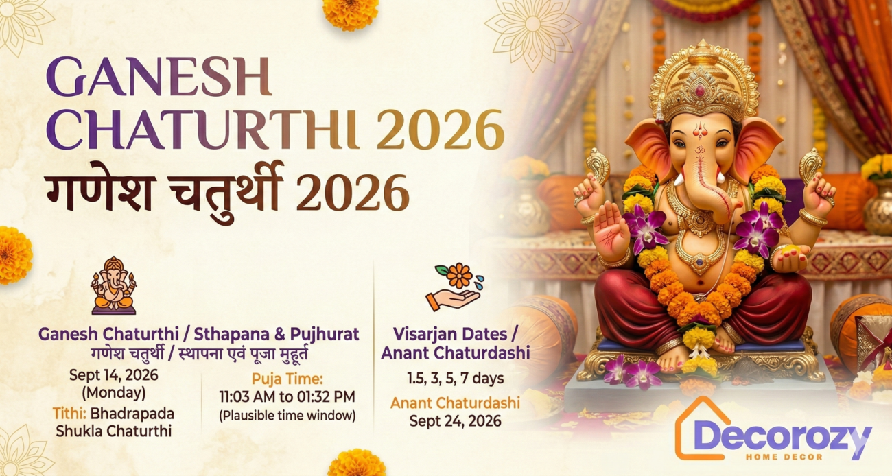Ganesh Chaturthi 2026: Puja Muhurat, Tithi & Visarjan Dates