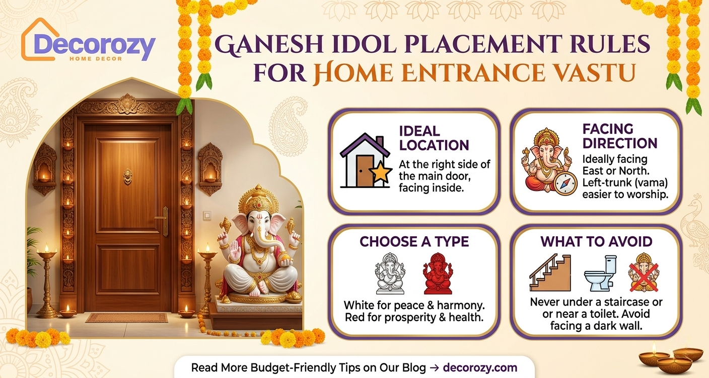 Ganesh Idol Placement Rules for Home Entrance Vastu