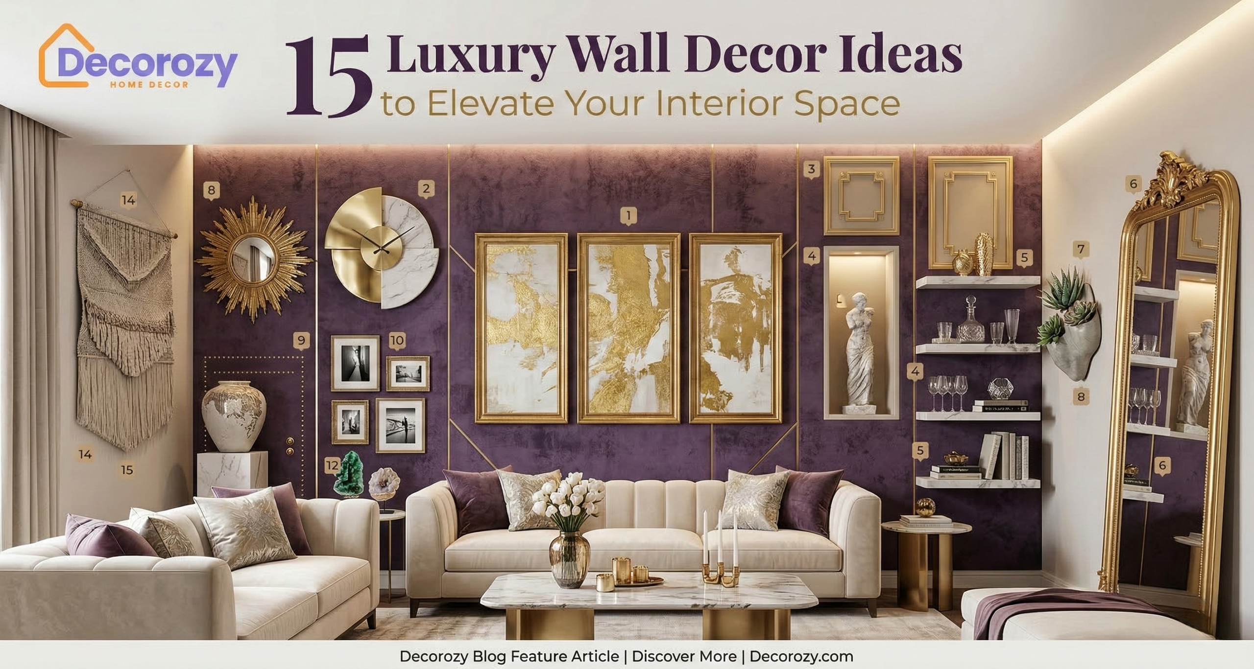 15 Luxury Wall Decor Ideas to Elevate Your Interior Space