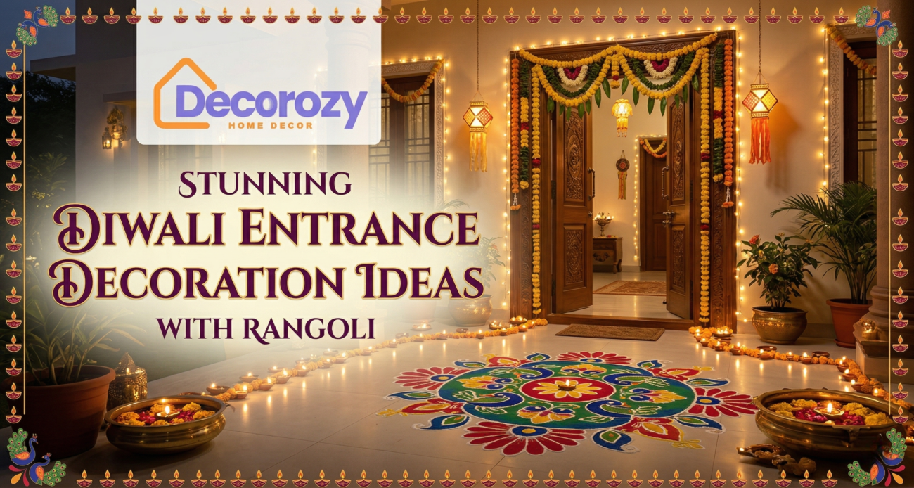Stunning Diwali Entrance Decoration Ideas with Rangoli | Decorozy