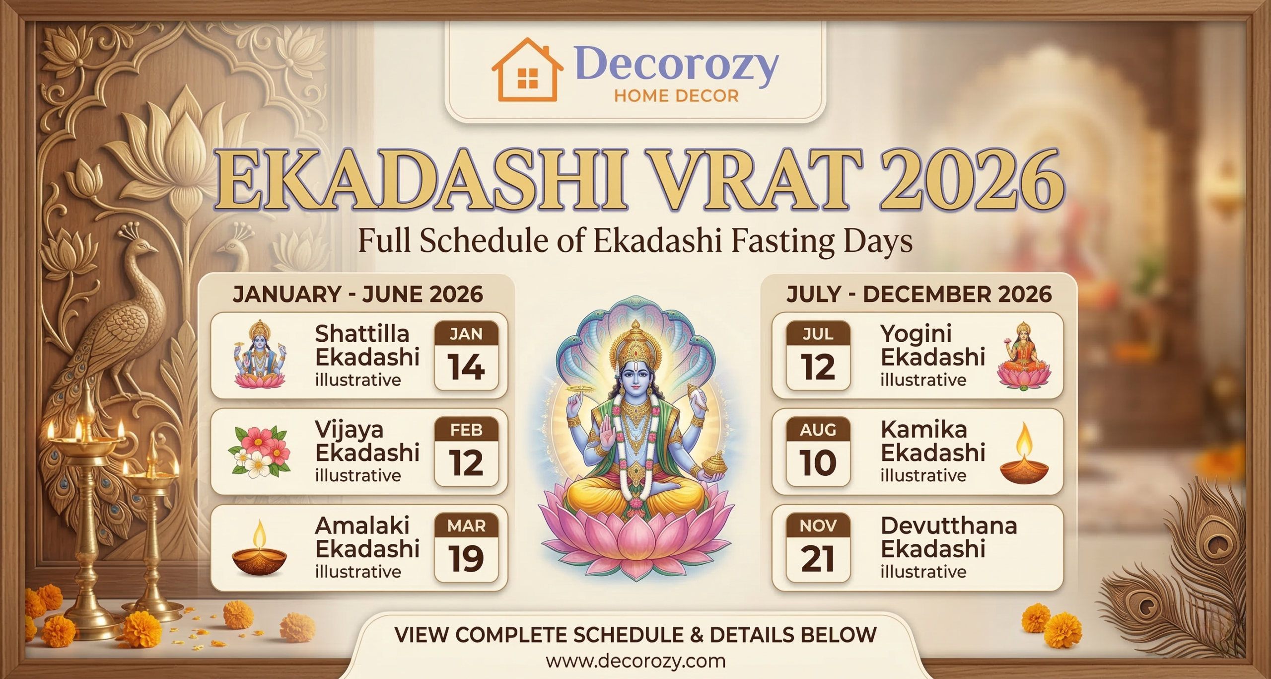 Ekadashi Vrat 2026 Full Schedule of Ekadashi Fasting Days