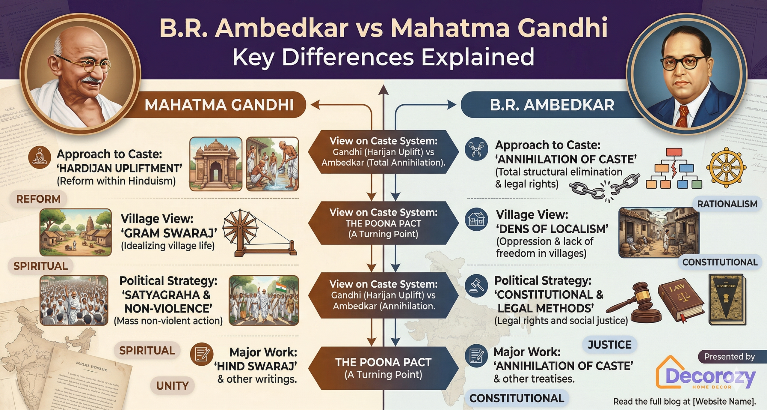 B.R. Ambedkar vs Mahatma Gandhi Key Differences Explained