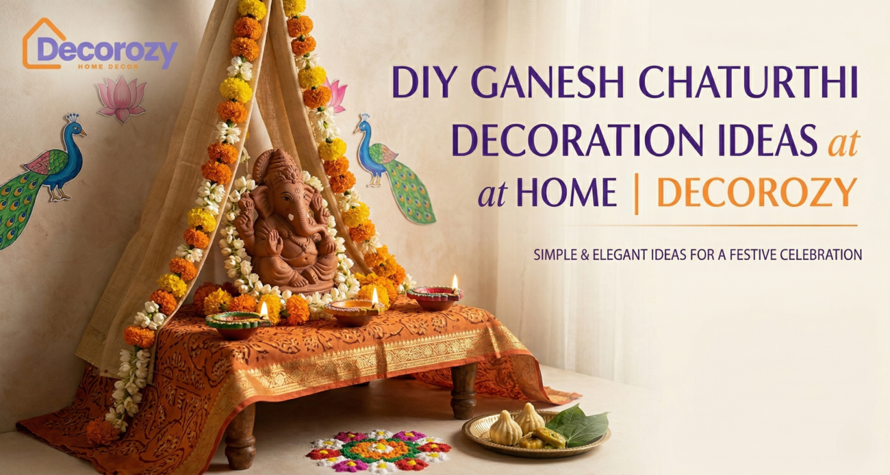 DIY Ganesh Chaturthi Decoration Ideas at Home | Decorozy