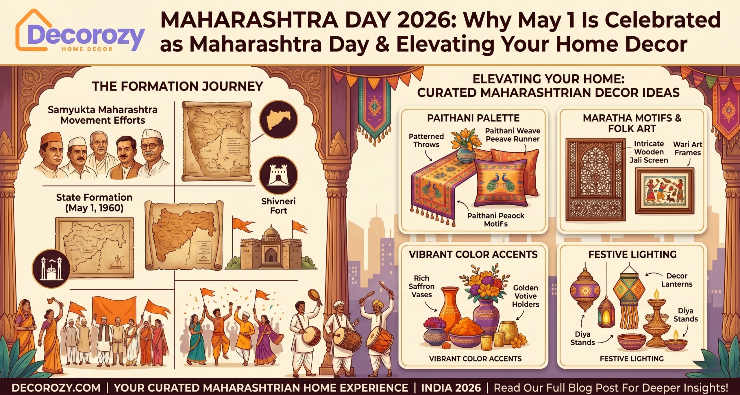 Maharashtra Day 2026: Why May 1 Is Celebrated as Maharashtra Day & Elevating Your Home Decor