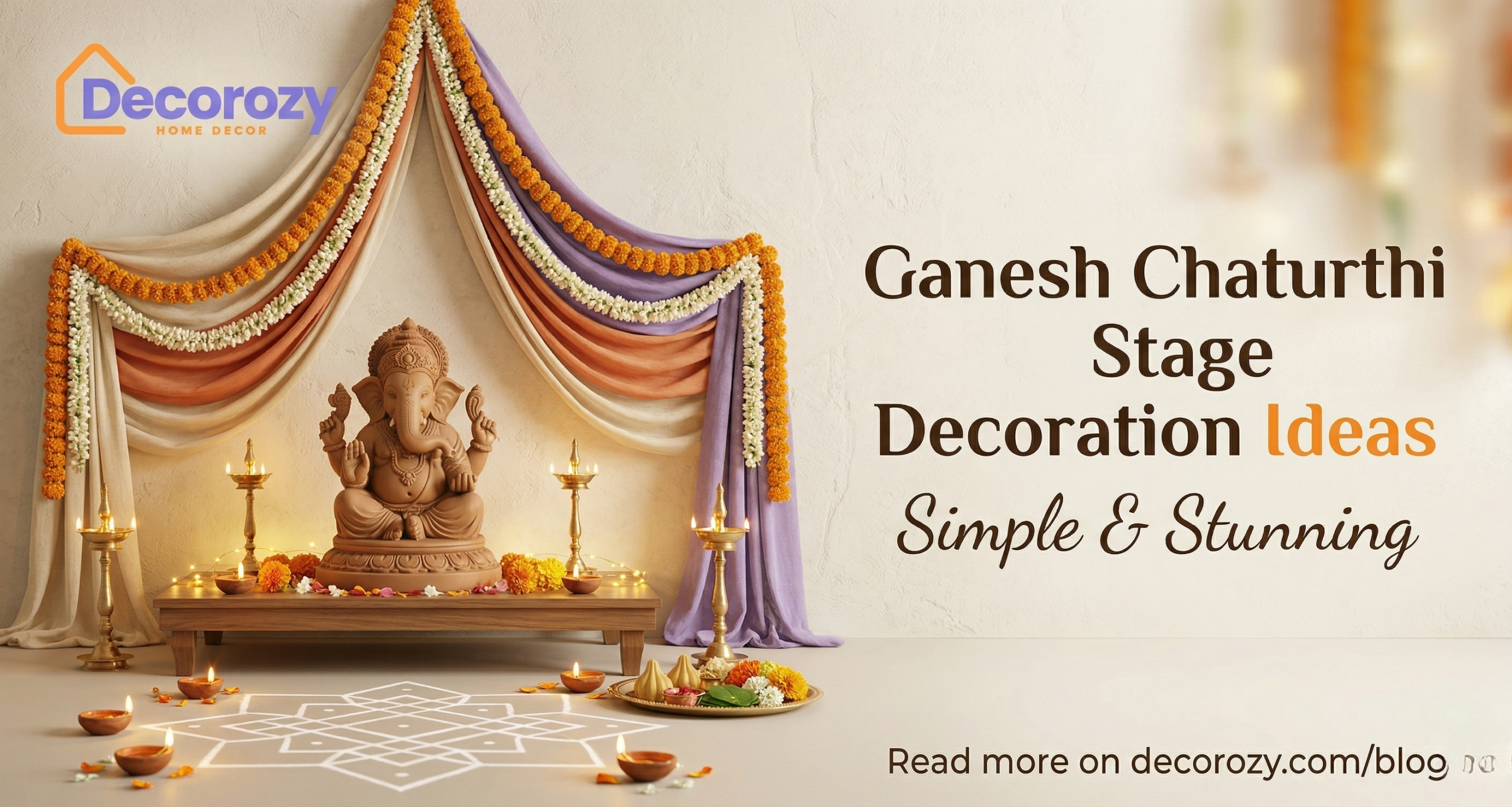 Ganesh Chaturthi Stage Decoration Ideas Simple & Stunning