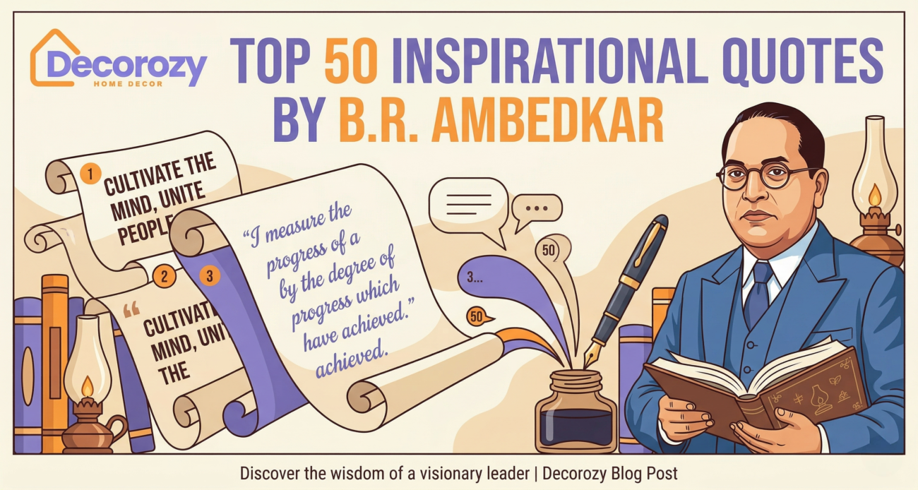 Top 50 Inspirational Quotes by B.R. Ambedkar | Decorozy