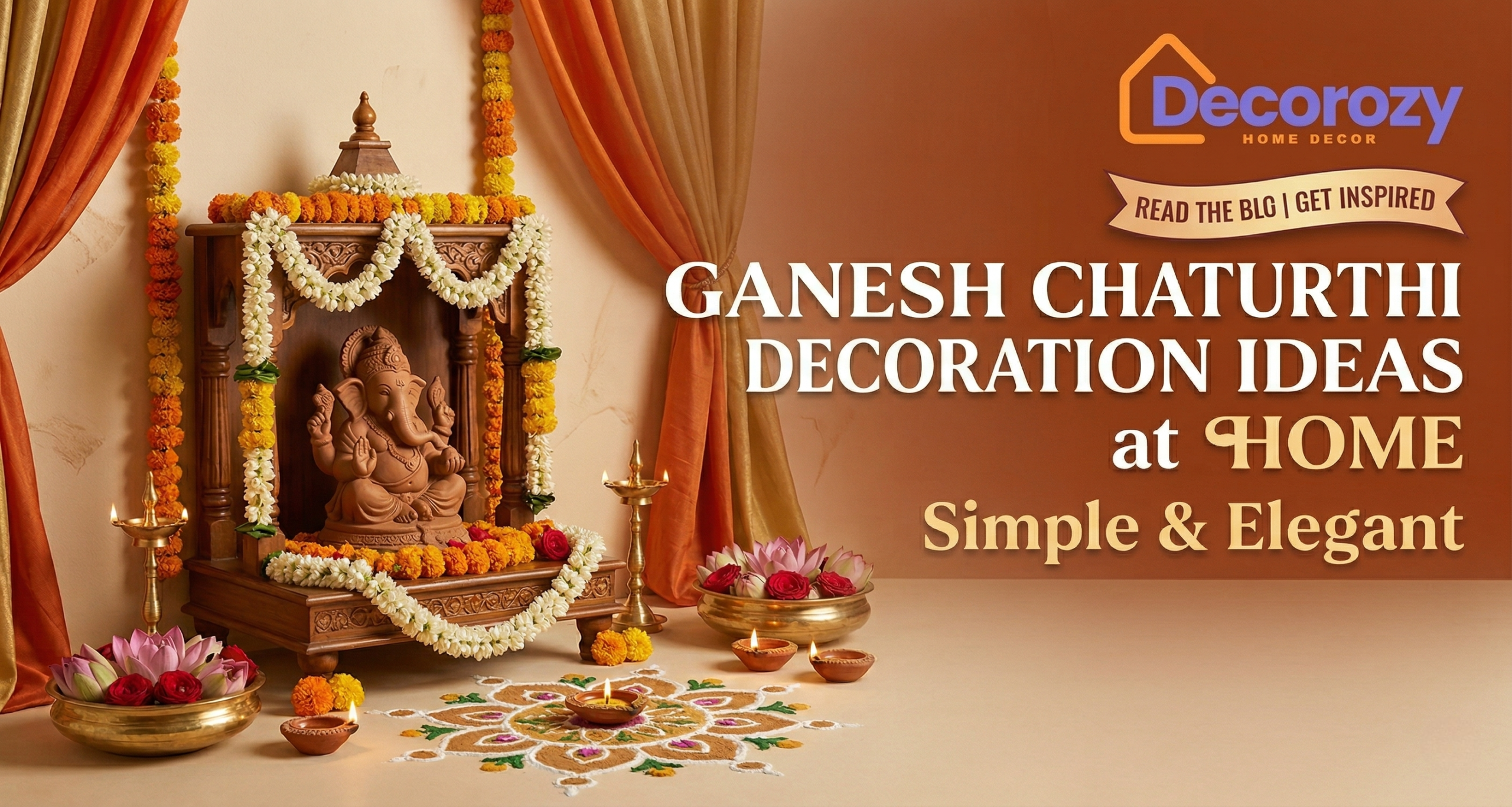 Ganesh Chaturthi Decoration Ideas at Home Simple & Elegant