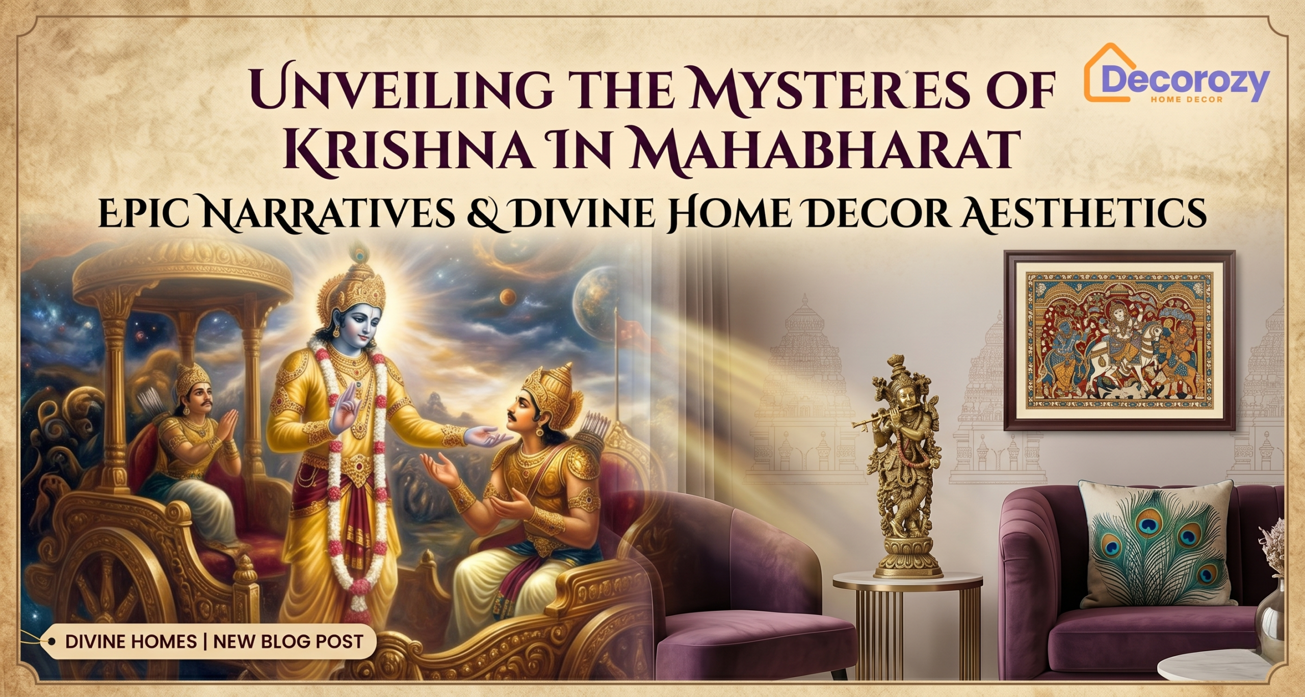 Unveiling the Mysteries of Krishna in Mahabharat: Epic Narratives & Divine Home Decor Aesthetics