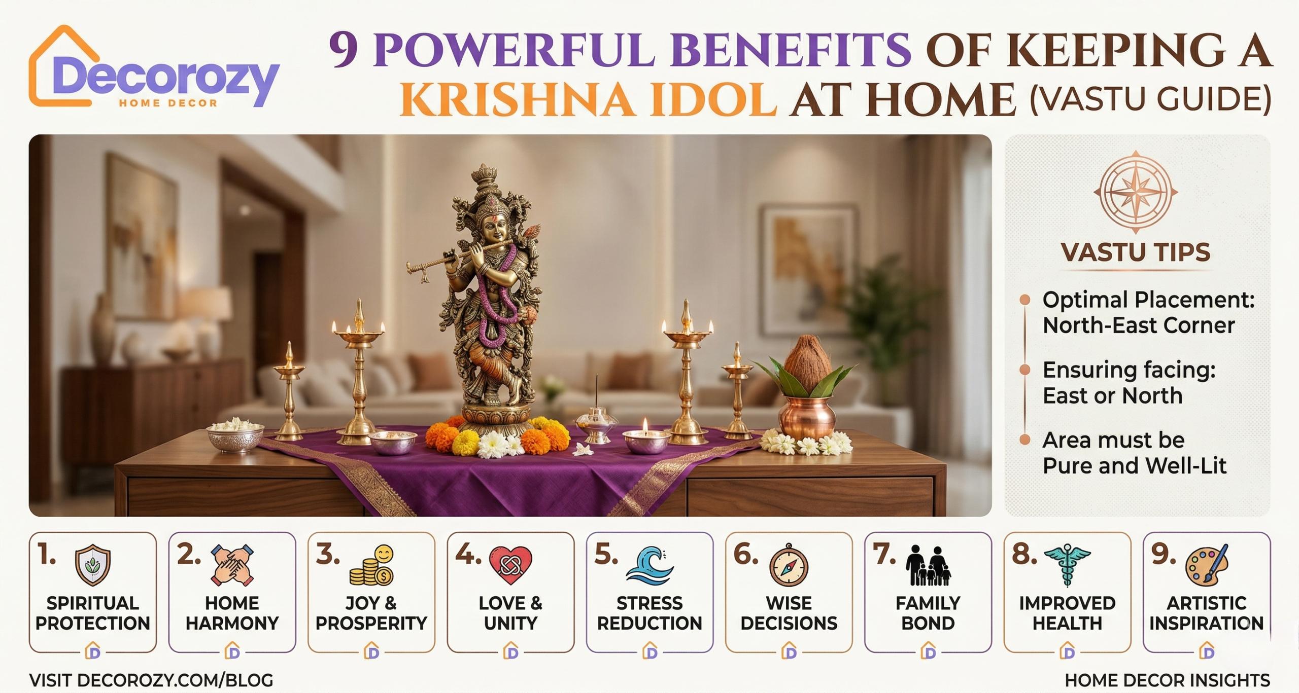 9 Powerful Benefits of Keeping a Krishna Idol at Home (Vastu Guide)