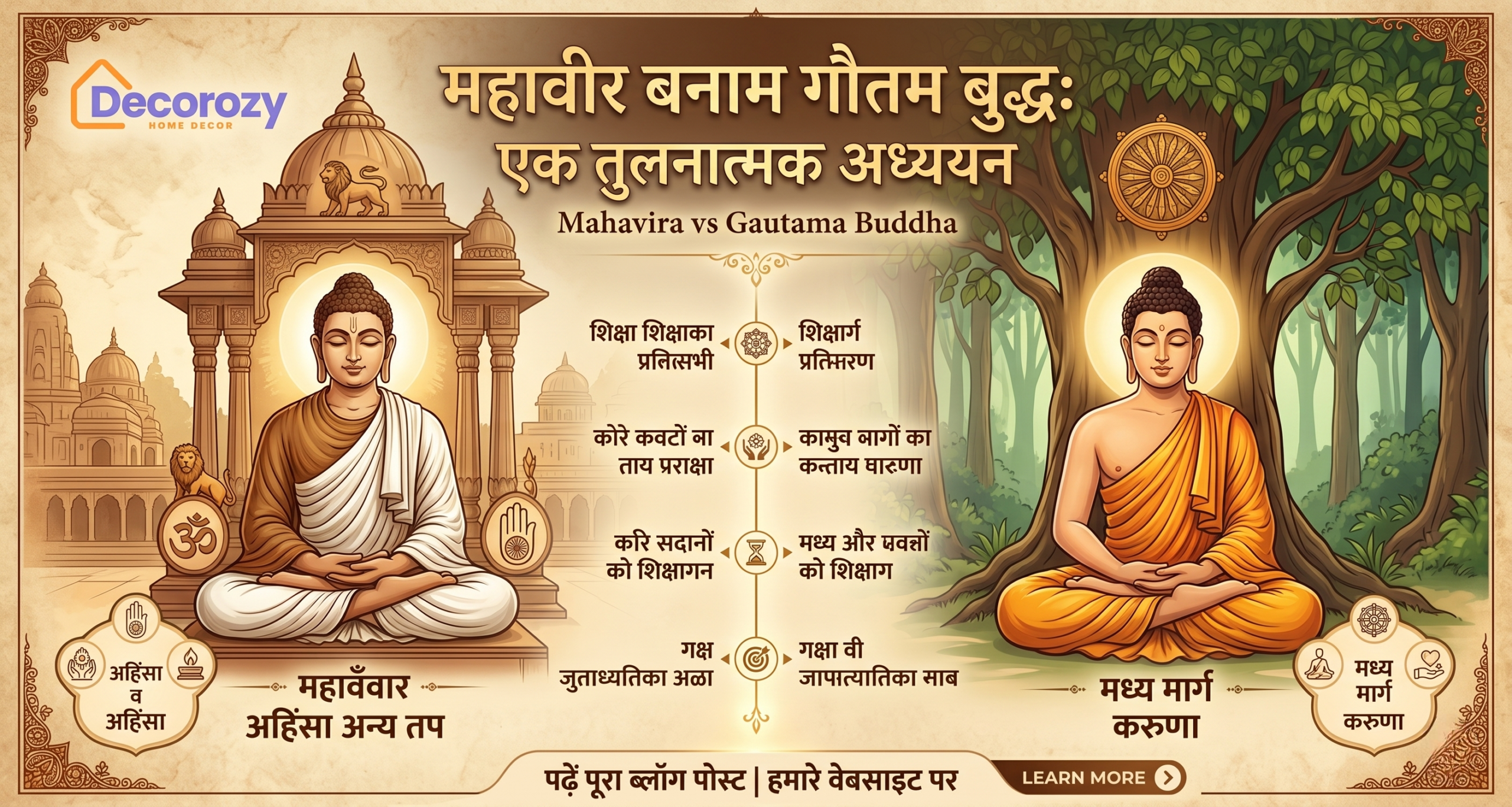 Mahavira vs Gautama Buddha: Philosophies of Peace and Designing a Mindful Home