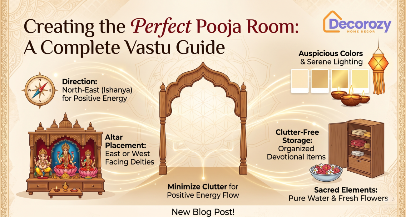 How to Set Up a Puja Room for Positive Energy: The Ultimate Decorozy Guide