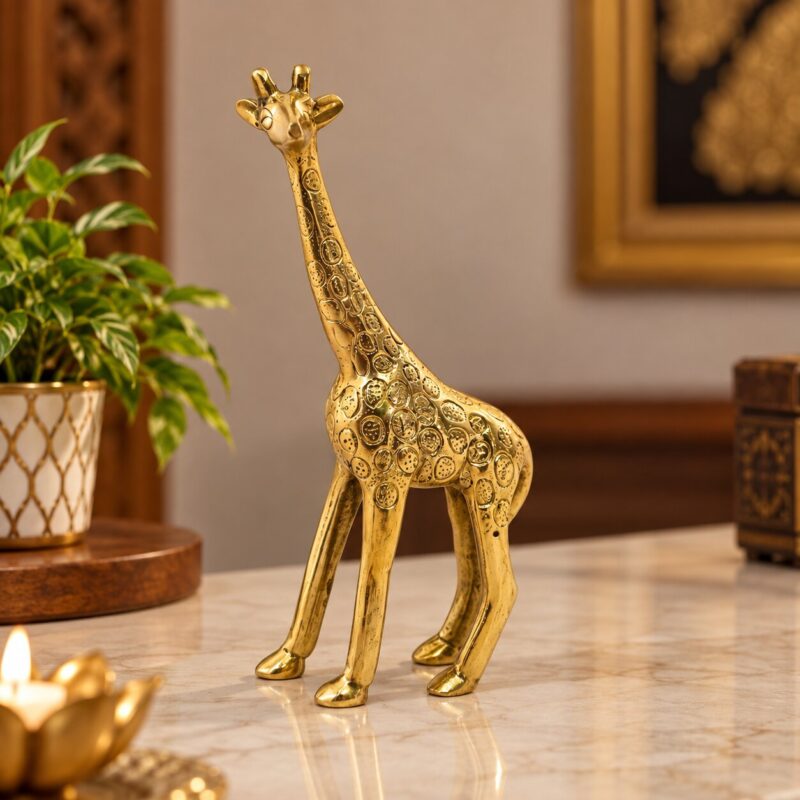 Pure brass giraffe statue for home decor